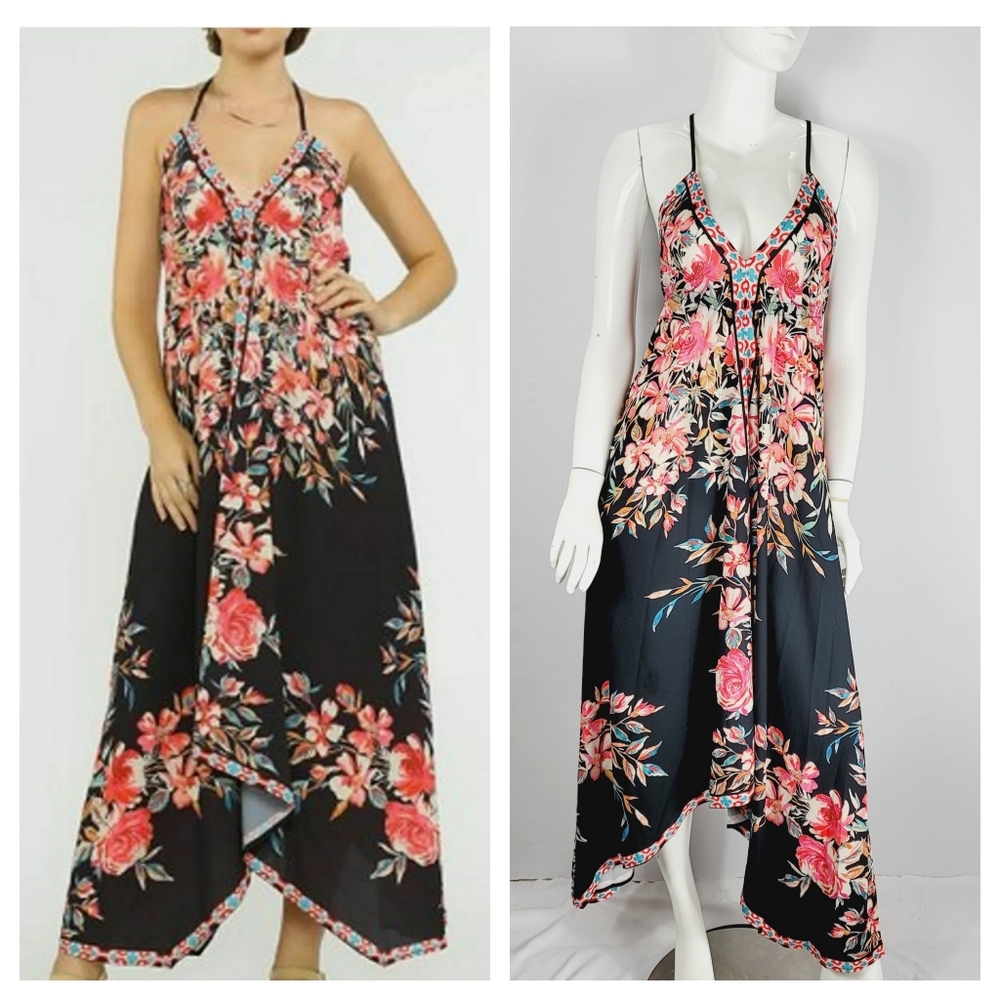 Flying Tomato Handkerchief Maxi Dress Floral Print
